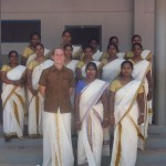 Thomas Grunwell with teachers at his host school