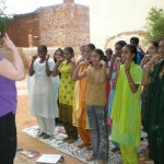 Fiona volunteering in India