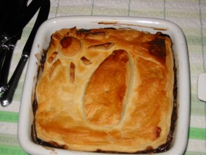 Chestnut and Mushroom Pie with a Map of Sri Lanka