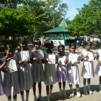 Grade 5 students in Sri Lanka spelling