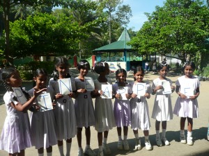 Grade 5 students in Sri Lanka spelling