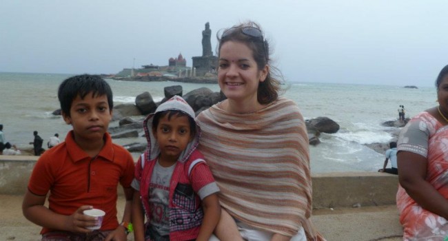 Lauren Pluss at the Southern Tip of India, Kerala, 2011