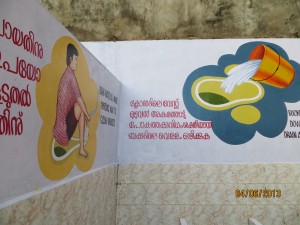 Paintings on the walls to encourage hygiene among students