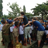 James saying goodbye to his students