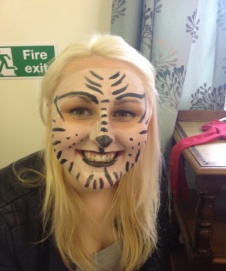 Sophie had her face painted for sponsorship at one of her events