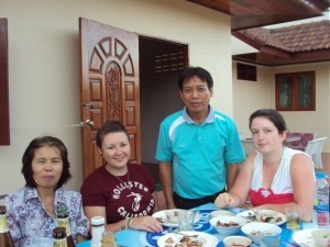 Lucy & Natalie with their Host Family in 2012