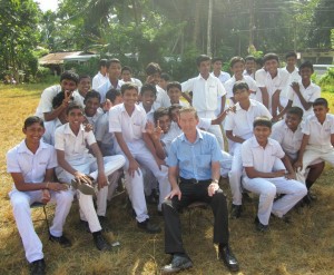 Bob with students in 2012