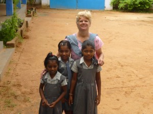 Pauline with some students